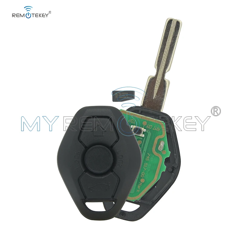 

Remtekey Remote key 3 button HU58 EWS system PCF7935(ID44) chip 434mhz for BMW 3 5 7 X5 Z3 car key