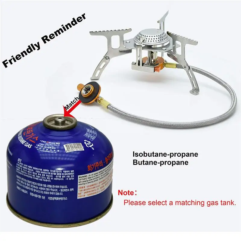 

3500W Outdoor Gas Stove Mini Camping Stove Burner Cooking Picnic Portable Foldable Furnace Lightweight Split Burner