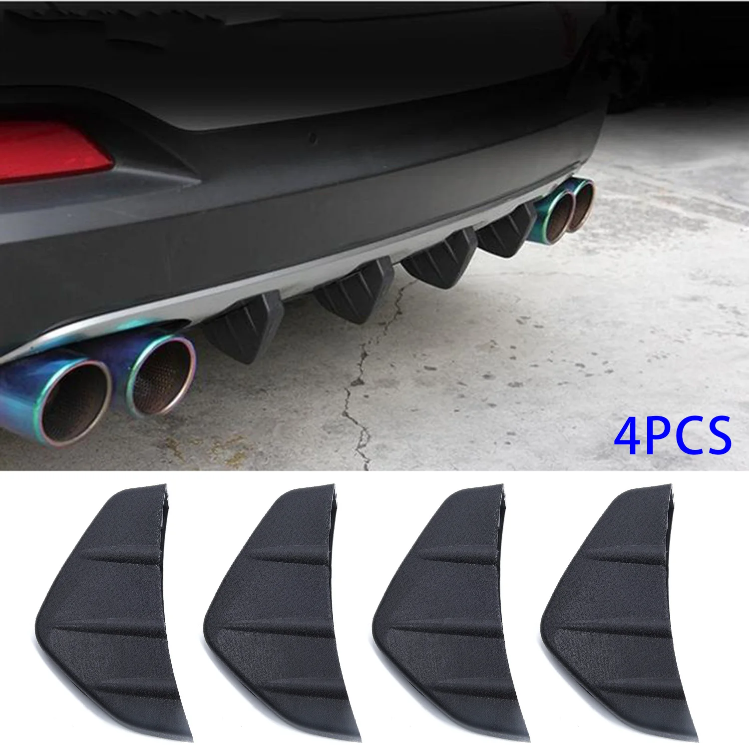 

Universal Car SUV Rear Bumper Diffuser Molding Shark Fin Spoiler Protector Cover