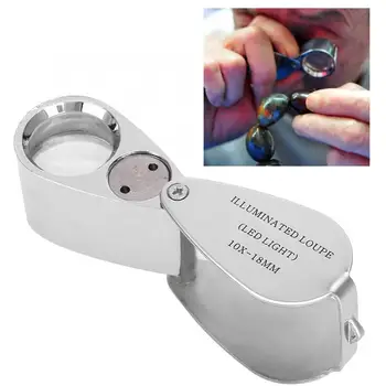 

Portable LED Light Handheld 10X Magnifier Magnifying Glass Jewelry Watches Tool High Quality Jewelry Tool for jewelry making