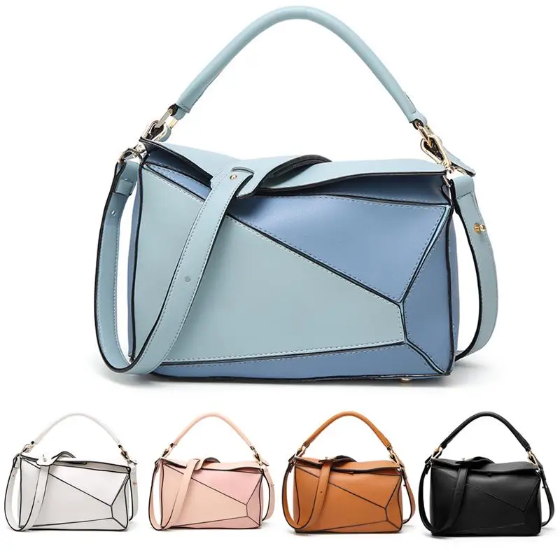 

Individual Crossbody Bags For Women Ladies Irregular Shape PU Leather Patchwork Vintage Women Messenger Bags Sac