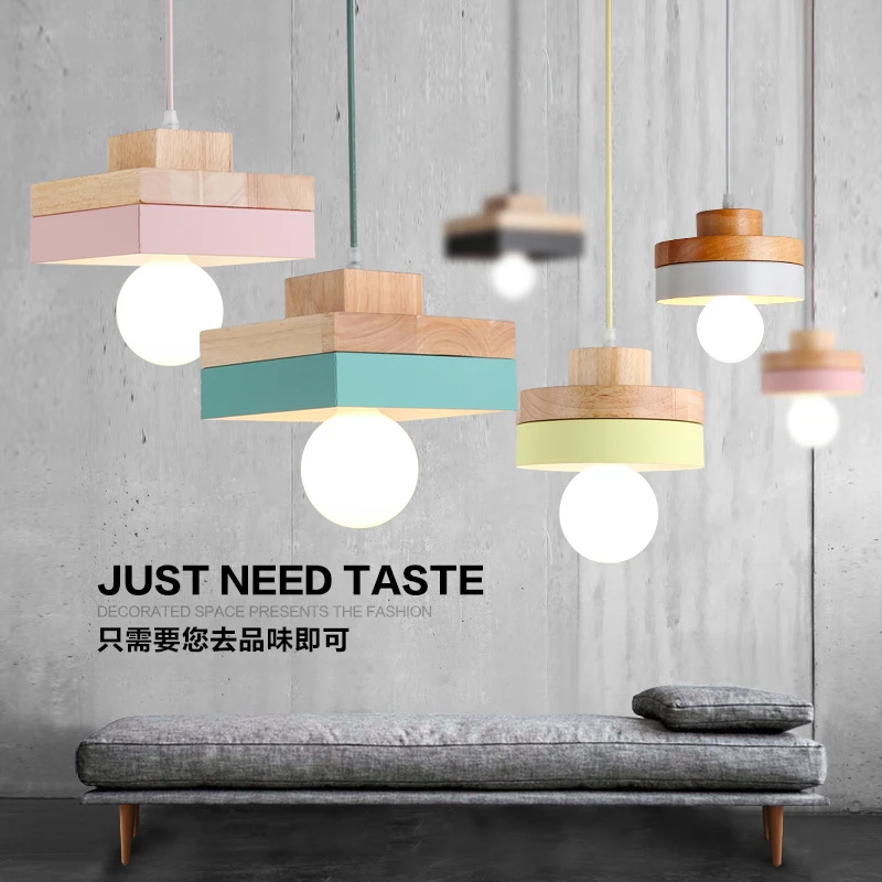 SETTEMBER Modern Minimalist Single Head Wooden Chandelier Nordic Restaurant Pendant Lamp