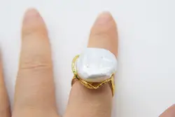 Пресноводное жемчужное кольцо белый reborn Кеши плоский барокко 22-мм 25 мм Оптовая Продажа бусины природа FPPJ 2019 Горячая