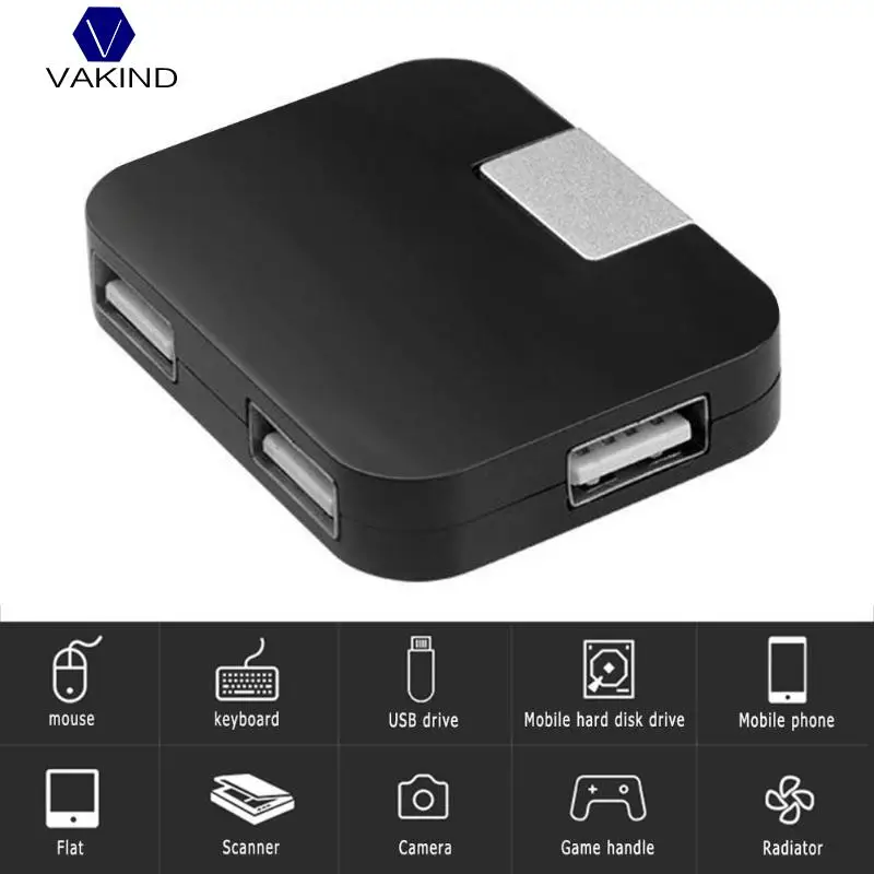 Folding Square 4 Ports USB 2.0 HUB Sharing Switch USB Splitter Adapter Converter for Apple Macbook Air Laptop PC Tablet Folding Square 4 Ports USB 2.0 HUB Sharing Switch USB Splitter Adapter Converter for Apple Macbook Air Laptop PC Tablet