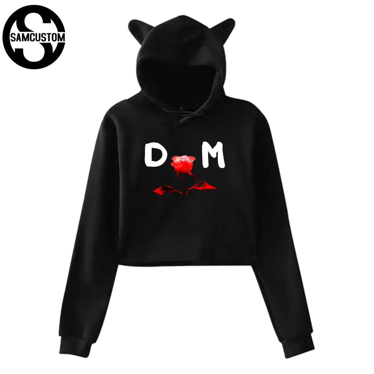 SAMCUSTOM Depeche Mode цветок 3d принт Женская кошачьими ушками мидриф с длинным рукавом Толстовка сексуальная девушка толстовка для отдыха пуловер