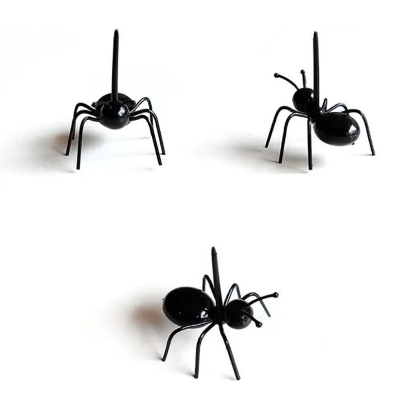 12pcs DIY Mini Ant Fruit Fork Plastic Decoration Kitchen Bar Kids