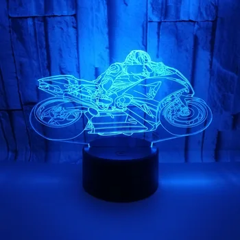 

Motorcycle Model 3D Touch Night Light Colorful Changing Illusion LED Light Gift Living Room Decor Lamp