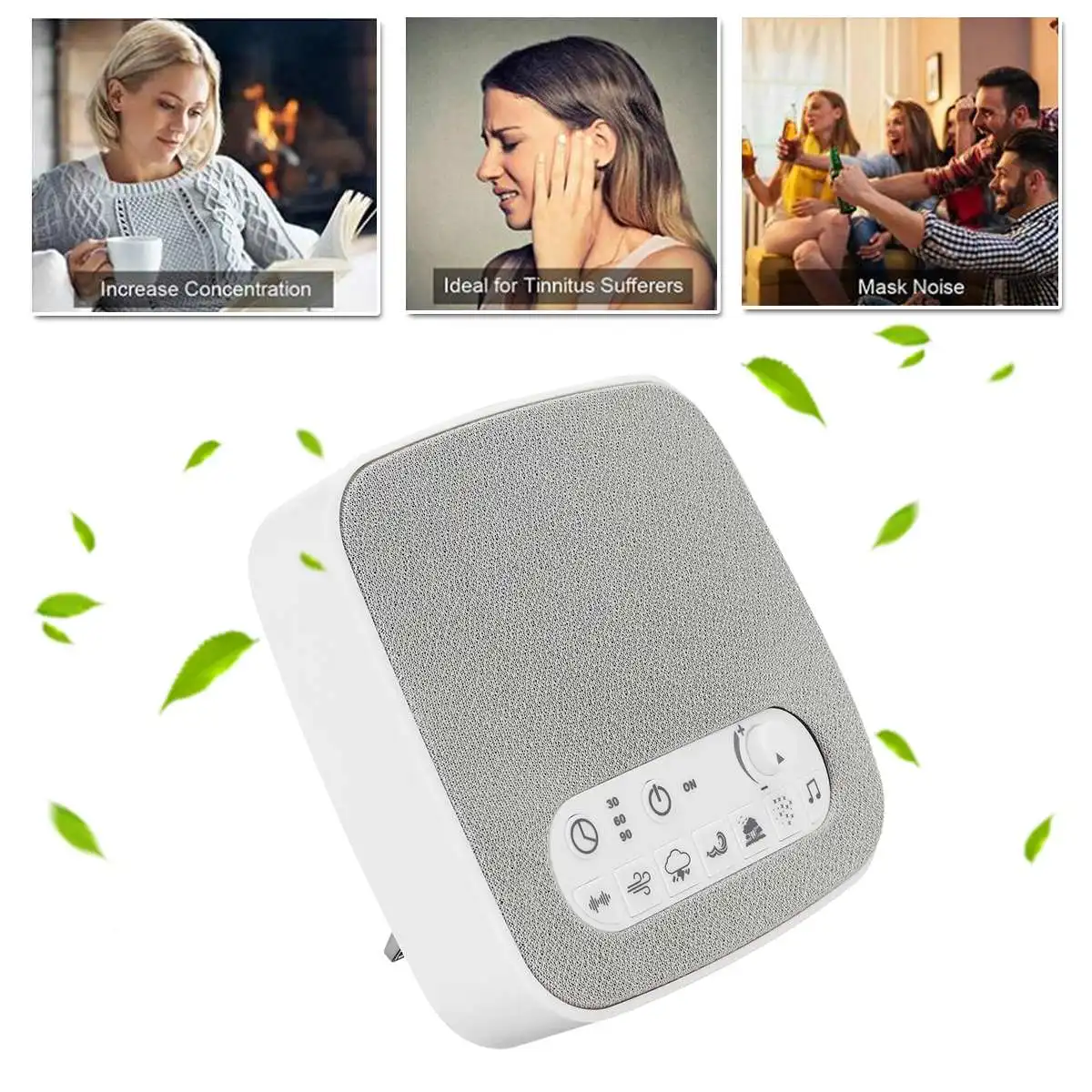 

7 Differents Natures Sounds Baby Sleeping Monitor Sleep White Noise Machine Soothers Sound Record Voice Sensor Auto off Timer