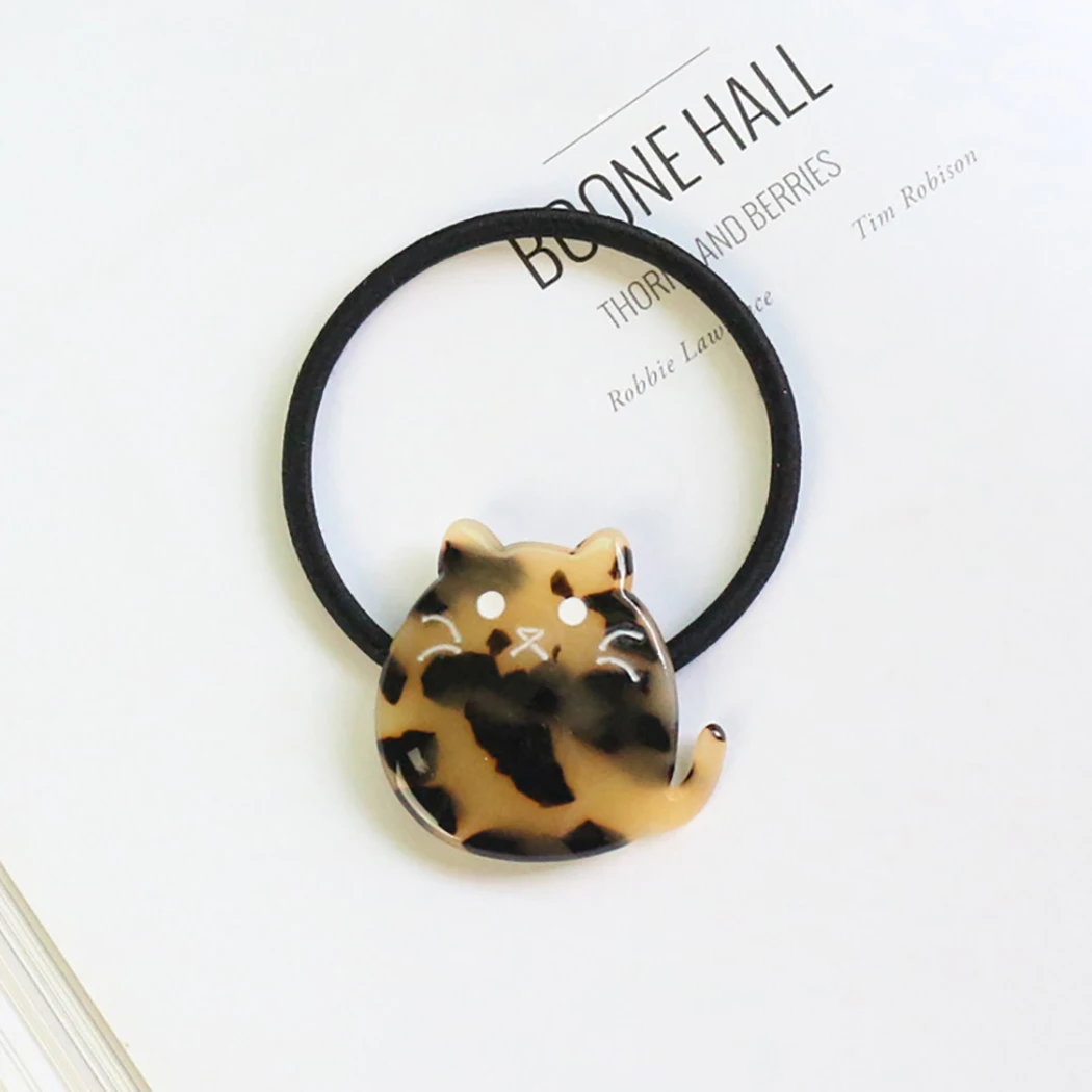 Cartoon Halloween CAT FACE Hair Bands Elastic Rubber Band Pony tail Pair packet