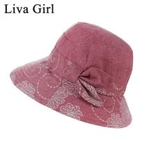 Liva девушка бренд дамы Открытый Анти-УФ солнцезащитные очки женские цветочные Панамы с принтами хлопок Лук летний солнцезащитный щит пляжные рыболовные кепки