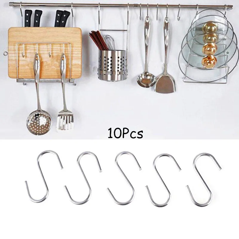 

10PCS/Lot Mini S-Shaped Hanging Hooks Kitchen Bathroom Hanger Storage Holders Organizer Household Home Essential Accessories