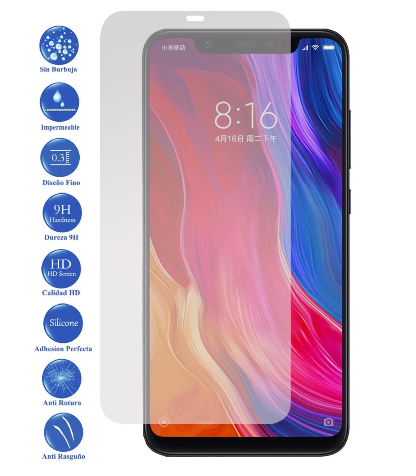 الزجاج المقسى LCD غطاء واقي للشاشة vidrio 9 H قبل mi أم ل شياو mi mi 8 mi 8