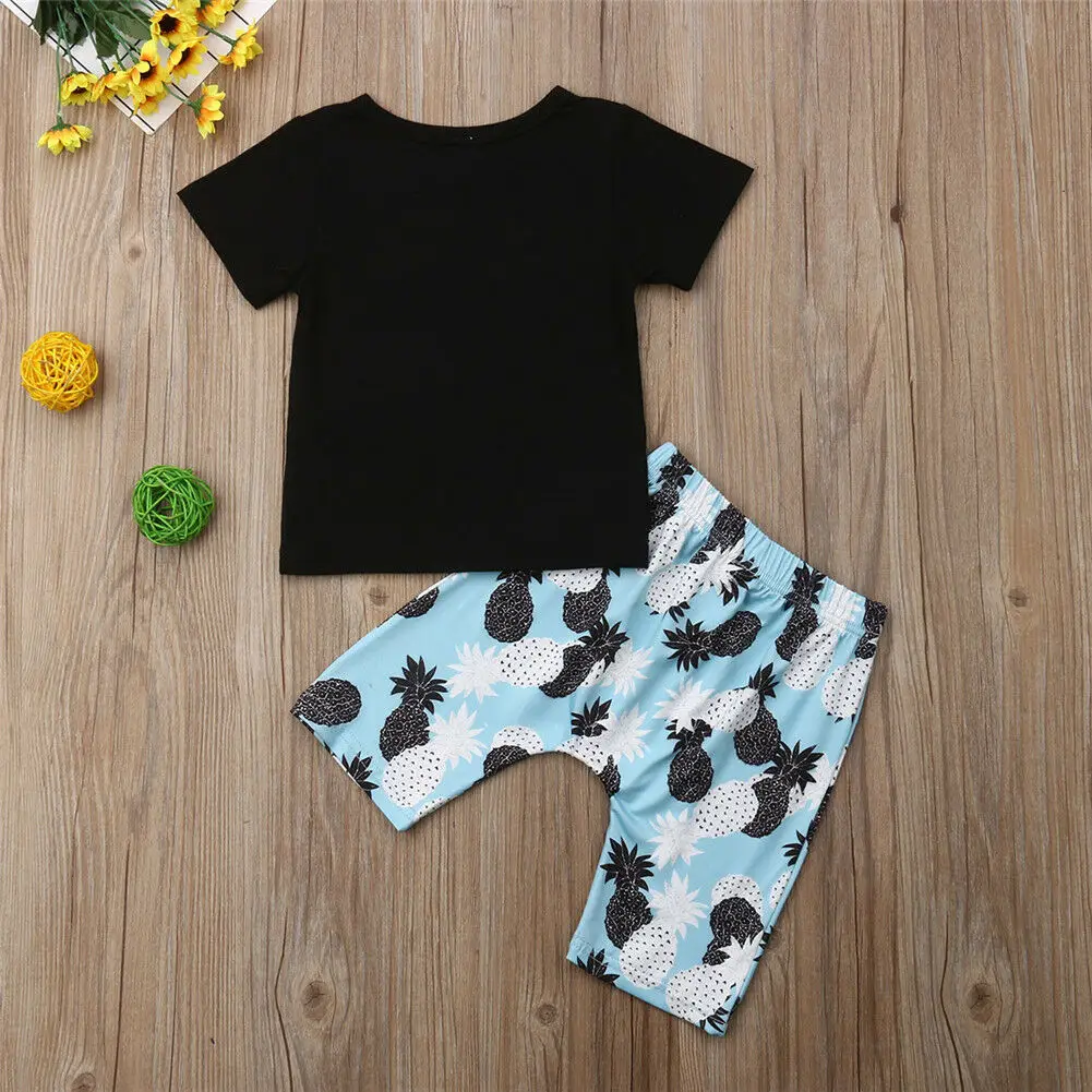 

0-24M Fashion Boy Set Cotton Newborn Infant Baby Boys Clothes T Shirt Top+ Short Pants Outfits Set
