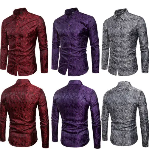 Мужская приталенная рубашка с длинным рукавом Camisa Masculina мужская для общественных