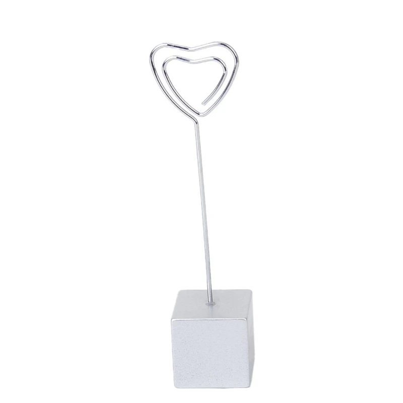 Silver Square Resin Base Map Image Photo Clip Holder Heart Shape Wire Hanger Silver Square Resin Base Map Image Photo Clip Holder Heart Shape Wire Hanger