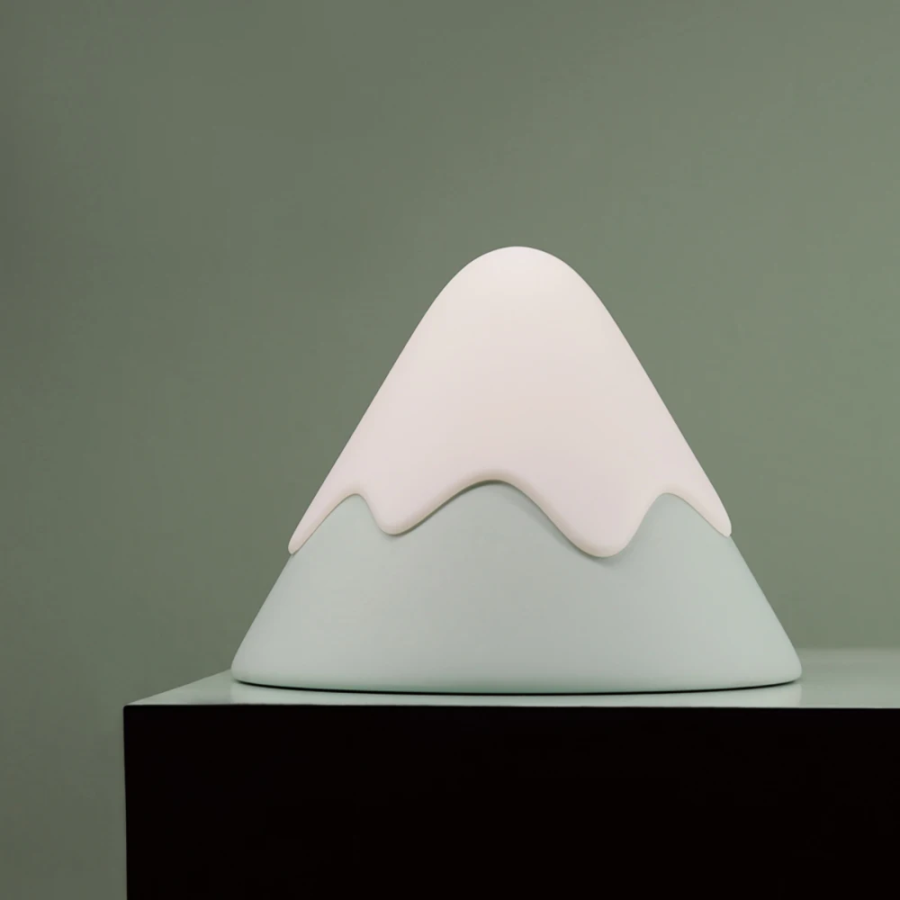 

Silicone Night Light Bedroom Snow Mountain Lamp Touch And Voice Control Smart Atmosphere Light USB Rechargeable Lamp