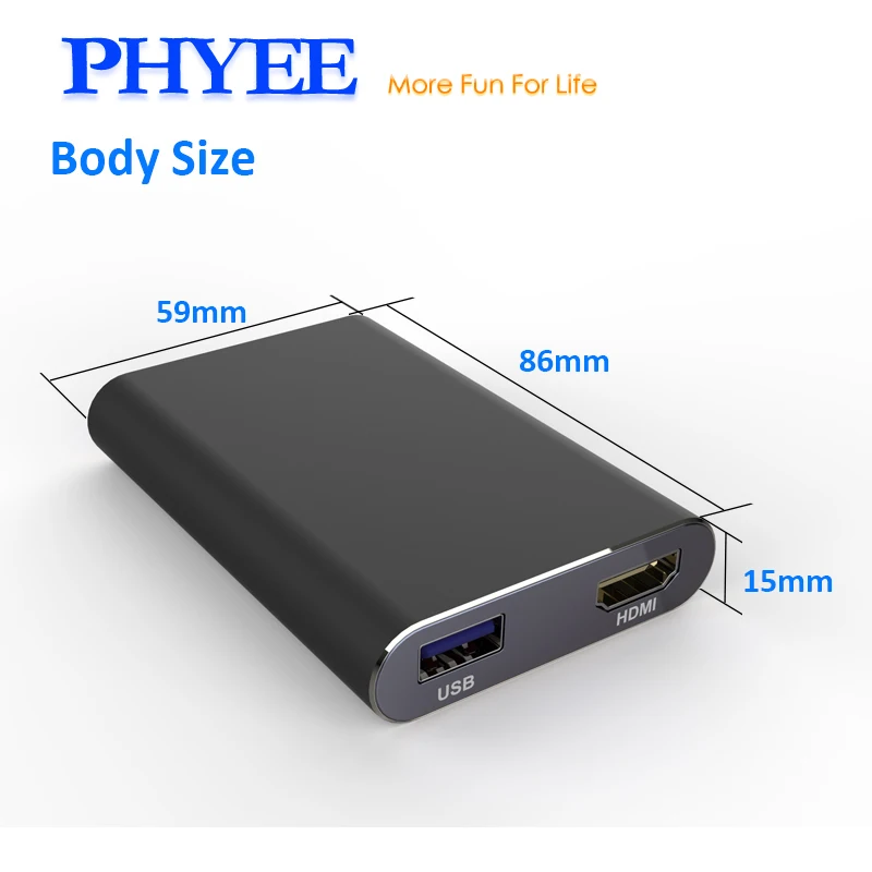 PHYEE Адаптер зеркального отображения автомобильного экрана USB Dongle Audio Video Plug and Play