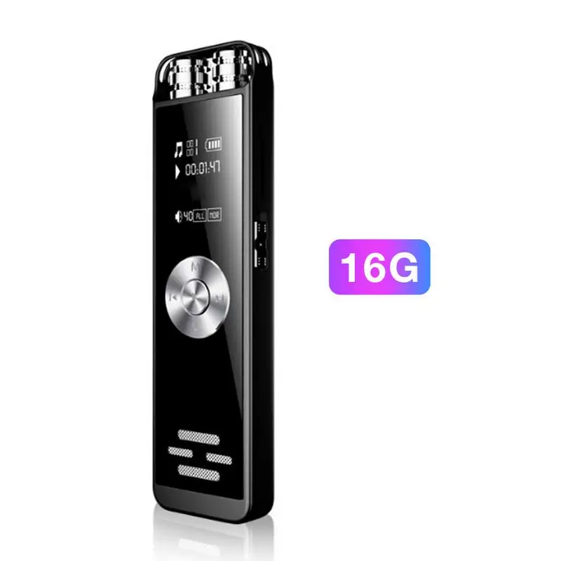 

Digital Voice Recorder Dual Microphone Dictaphone Sound Activated Recorder Portable Rechargeable HD Audio Recorder