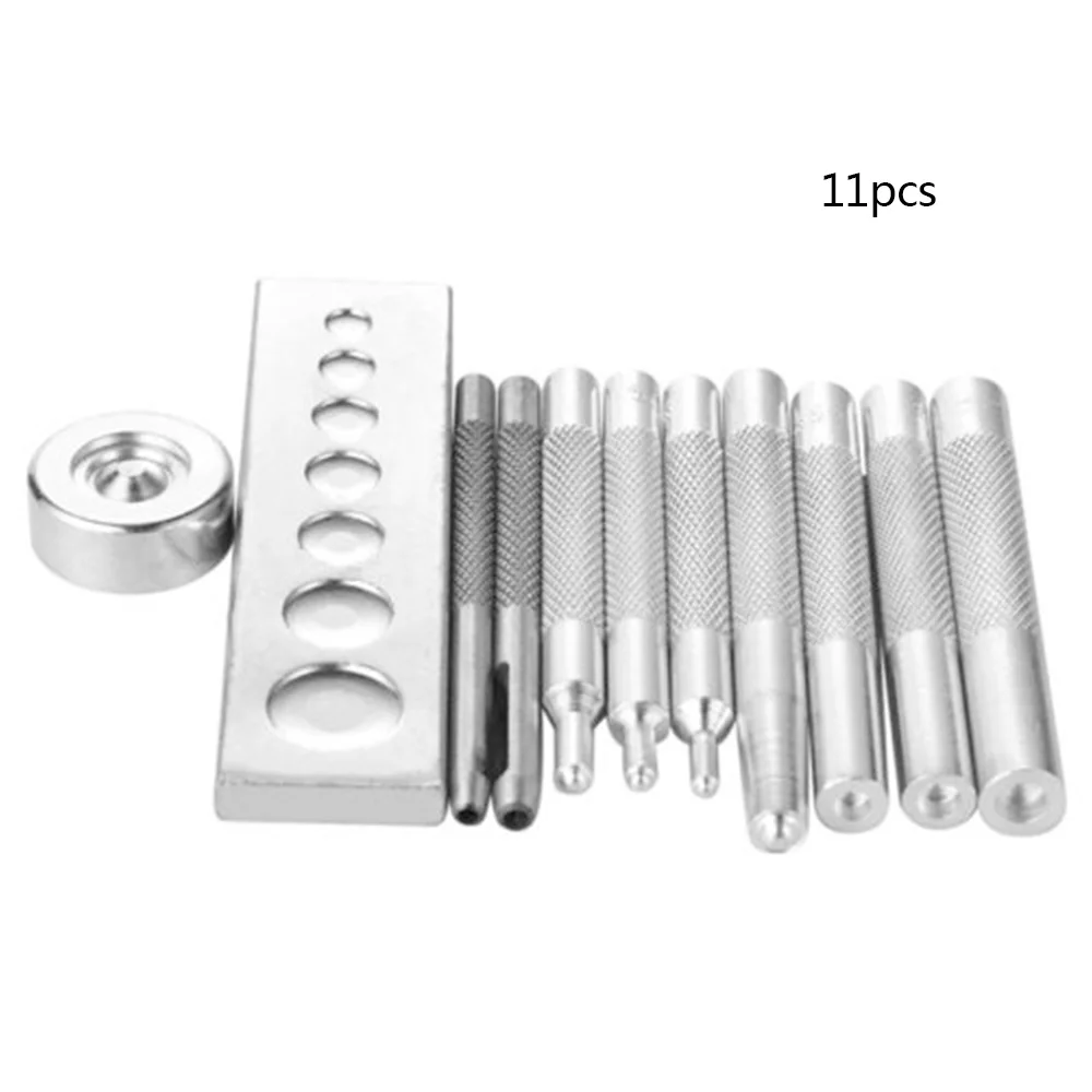 

11pcs/set DIY Craft Tool Die Punch Snap Rivet Setter Base Kit Snaps Installation Tools DIY Handmade Clothing Making Tool