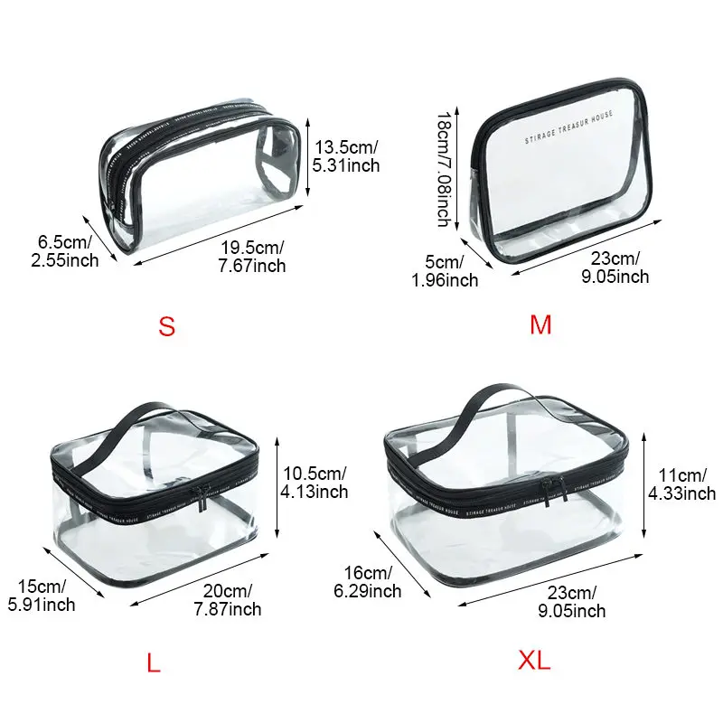PVC حقيبة مستحضرات تجميل شفافة أدوات الزينة مربع حقيبة لوازم التجميل غسل الحقيبة السفر المنظم جمالك الضرورات رحلة اكسسوارات PVC حقيبة مستحضرات تجميل شفافة أدوات الزينة مربع حقيبة لوازم التجميل غسل الحقيبة السفر المنظم جمالك الضرورات رحلة اكسسوارات