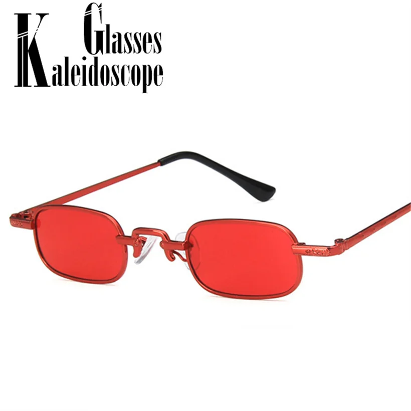 Винтажные стимпанк Солнцезащитные очки Мужские брендовые дизайнерские черные красные солнечные очки Женские Модные прямоугольные маленькие солнцезащитные очки Панк очки UV400