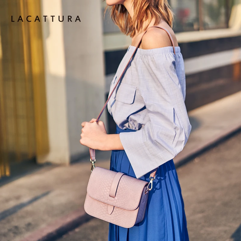 LACATTURA/Новинка 2019 женские сумки на плечо дизайнерские из крокодиловой кожи