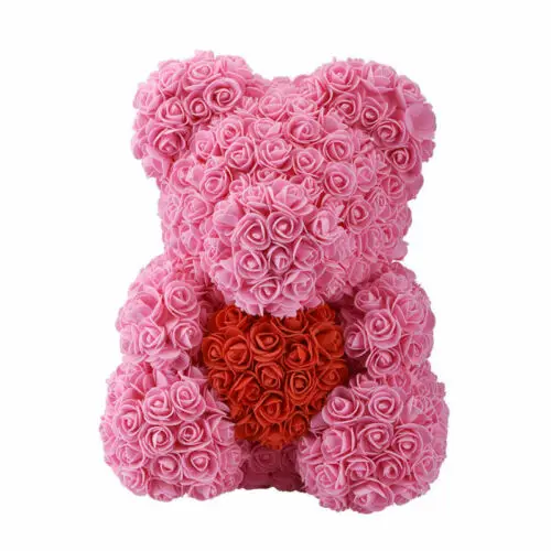 flower teddy bear in box