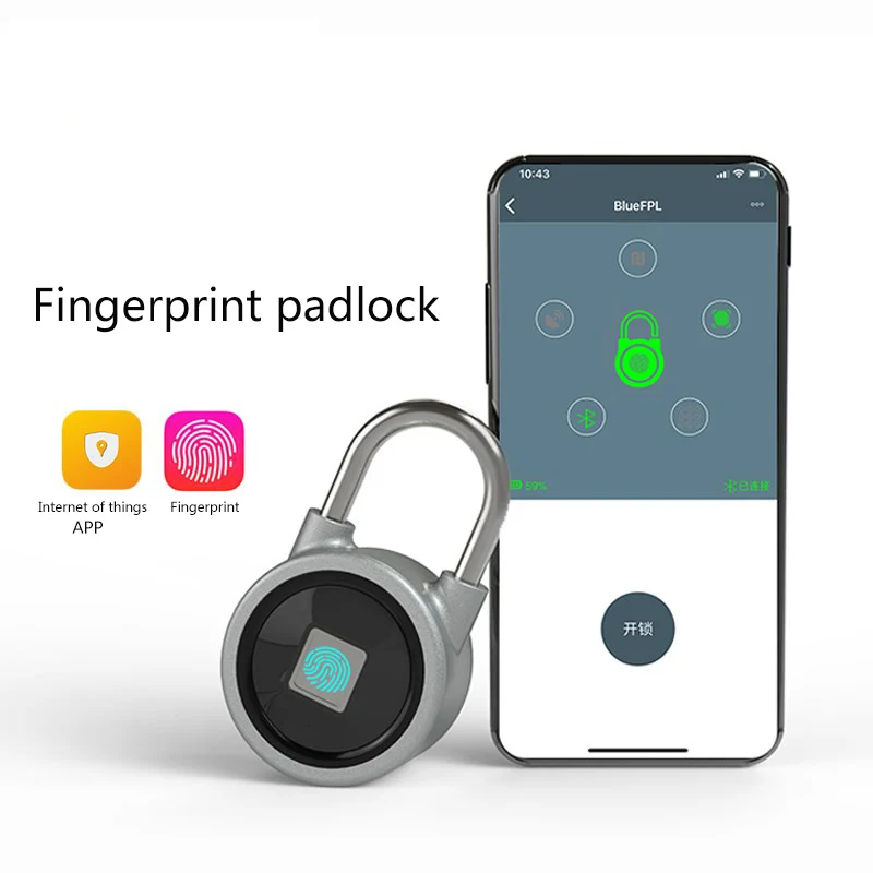 Водонепроницаемый Bluetooth замок отпечатков пальцев Умный Замок без ключа мини