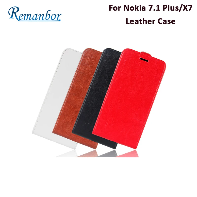 Remanbor For Nokia 7.1 Plus Leather Case Exclusive Phone Cover Wallet 6.18'' Ultra-thin X7 Flip Bag Coque | Мобильные
