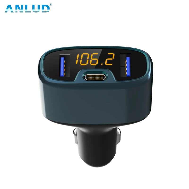 ANLUD TYPE C Bluetooth FM Transmitter Quick Charge 3.0 Car Kit