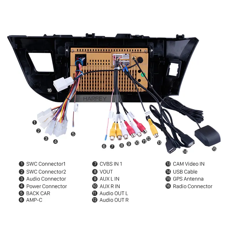 Top Harfey Touch Screen radio Bluetooth GPS Navigation system 10.1" Android 8.1 For Toyota LEVIN 2013-2015 HD 1080P Video AUX radio 4 Top Harfey Touch Screen radio Bluetooth GPS Navigation system 10.1" Android 8.1 For Toyota LEVIN 2013-2015 HD 1080P Video AUX radio 4