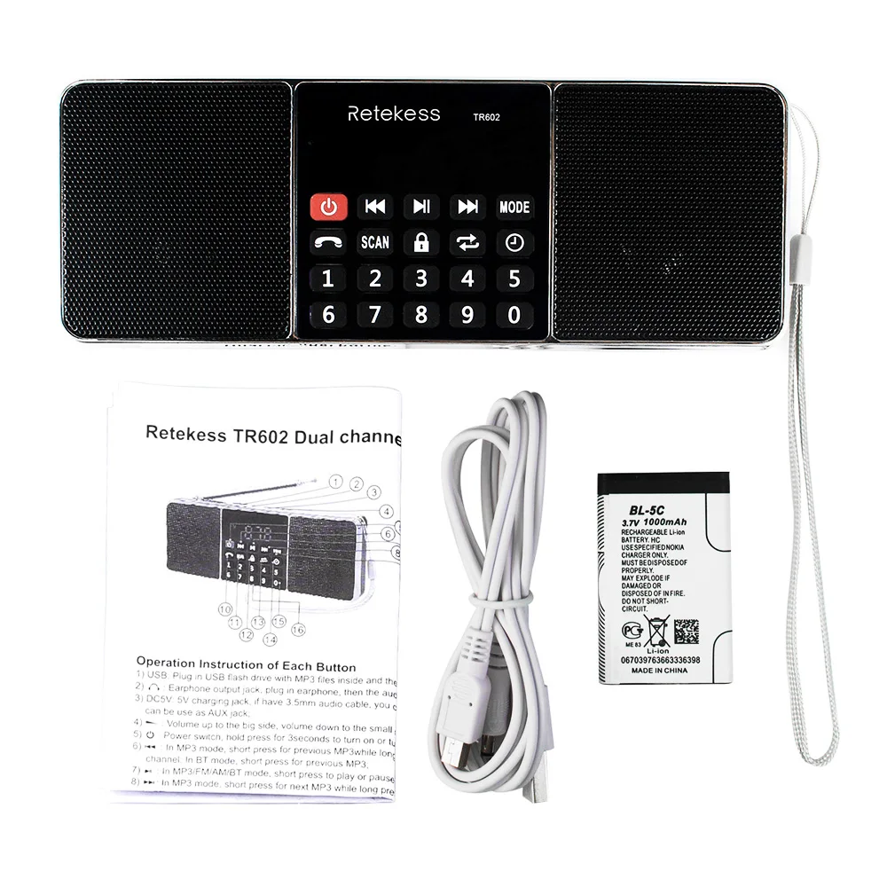 Retekess TR602 FM/AM радио многополосный цифровой радиоприемник Bluetooth Радио колонки MP3 наушники Выход AUX IN TF карта U привод