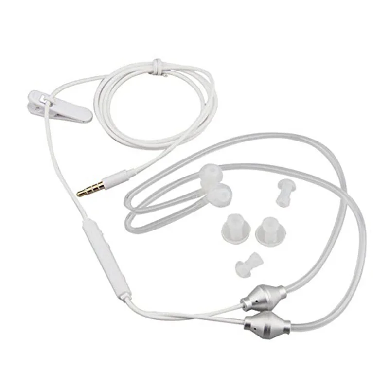 

CATS 3.5mm Stereo Air Tube Wired Earphone Anti-radiation Binaural Headsets Noise Isolating Earbuds micr for Mobilephone