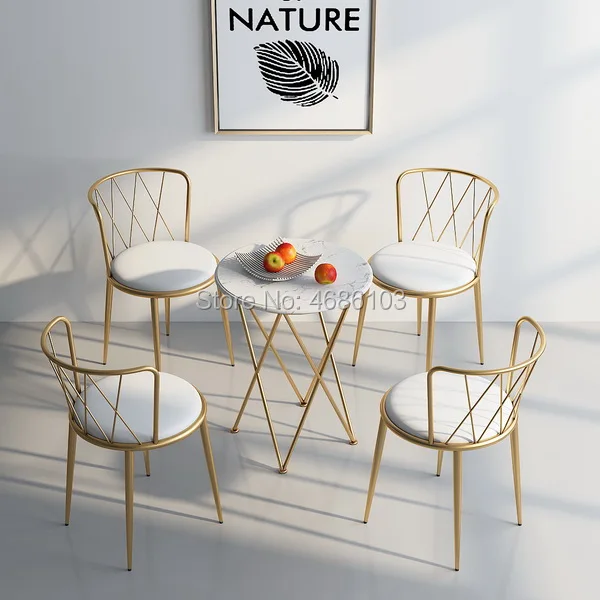 Новинка, Золотая мебель для дома в Юго-Восточной Азии, железная столовая мебель в скандинавском стиле, стулья, современная мебель для гостиной, роскошные стулья