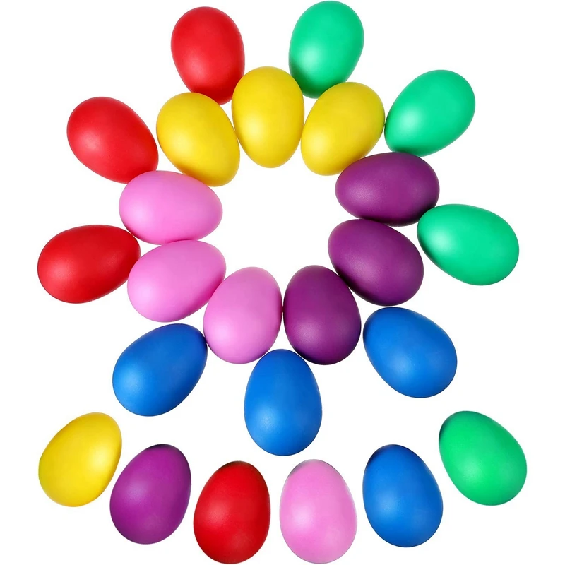 

ABGZ-24 Pieces Egg Shaker Set Easter Eggs Maracas Eggs Musical Plastic For Easter Party Favours Party Supplies Music
