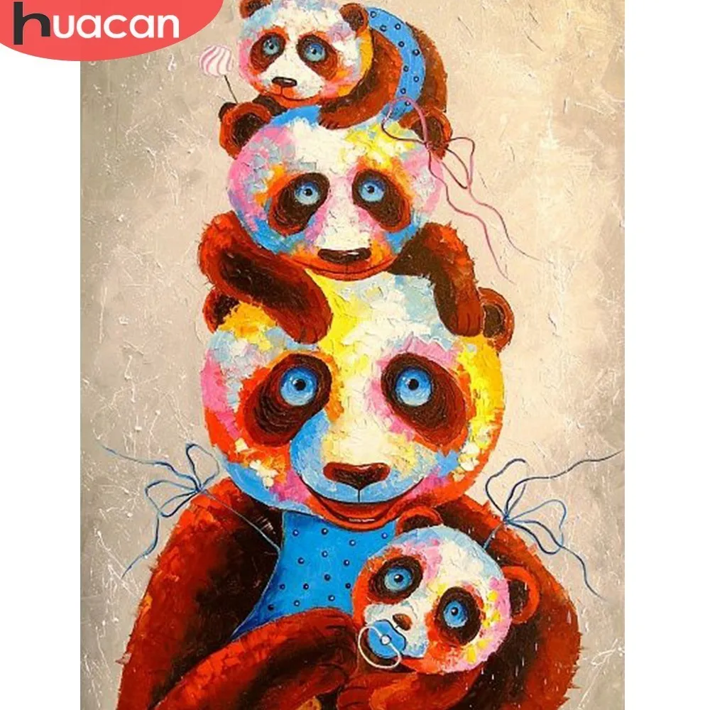 

HUACAN 5D DIY Full Square Diamond Painting Animal Cute Panda Rhinestone Mosaic Diamond Embroidery Cross Stitch Home Decor Gift
