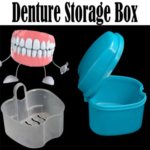 Dentures Orthodontic Retainer Denture Storage Case Box Container Cleaner Boxin Storage Boxes