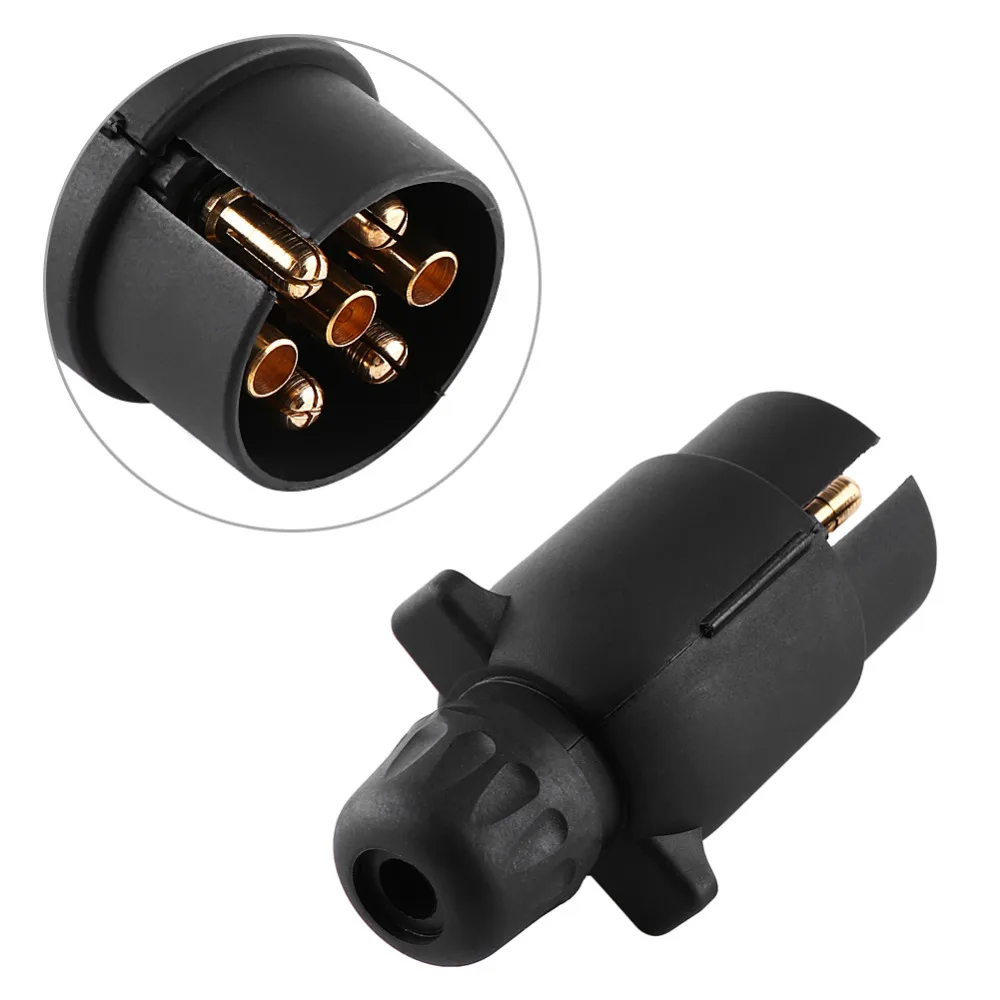 

12V 7 Pin Electric Trailer Plug N-Type Plastic 7-Pole Wiring Connector Adapter Black Caravan Truck Plug araba aksesuar New