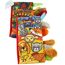 JOLLYBABY 2 Pack Animals Stereoscopic Tails Cloth Book Baby Early Learning Education Books Toys (Dino and Fluffy Tails) JOLLYBABY 2 Pack Animals Stereoscopic Tails Cloth Book Baby Early Learning Education Books Toys (Dino and Fluffy Tails)