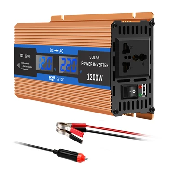 

700W Pure Sine Wave Car Power Inverter 1200W Peak Power DC 12V To AC220V With LCD Display