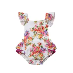 Цветок комбинезон для маленьких девочек; комбинезон; одежда для костюм пляжного типа без рукавов одежда для малышей цельный комбинезон для
