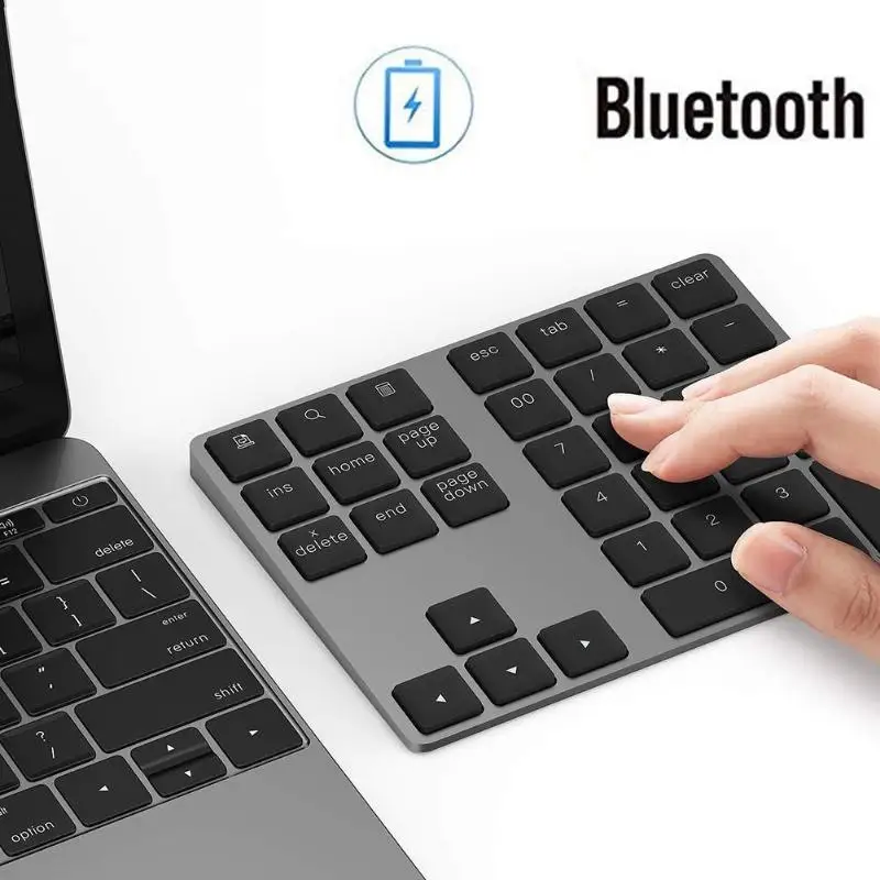 VKTECH сплав 34 клавиши Bluetooth беспроводная цифровая клавиатура для Windows IOS Mac OS Android