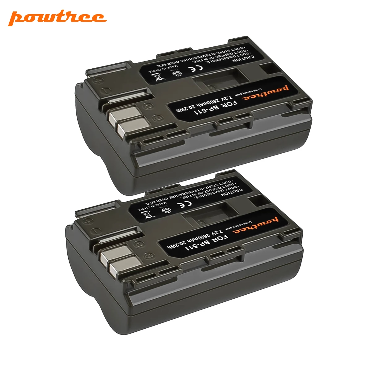 Powtree 2800 мА/ч, BP-511 BP511 BP 511 BP-511A Батарея для Canon G6 G5 G3 G2 G1 EOS 300D 50D 40D 30D 20D 5D цифровой Камера L10