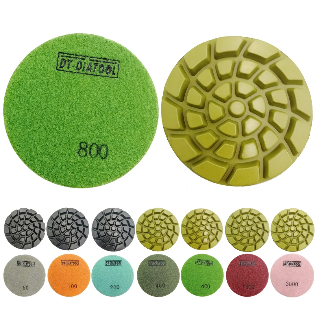 3pcs 3 inch 80mm diamond floor polishing pads resin bond coarse grinding discs concrete DT-DIATOOL 1piece Thickened Diamond Resin Bond Concrete Polishing Pads Floor Renew Sanding Discs Repairing For Concrete Floor