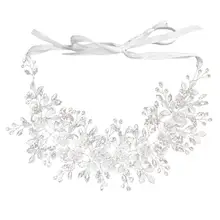 1 шт. Свадебная повязка на голову, стразы в форме листьев, головной убор, аксессуары для волос, обруч для волос, лента для волос для свадебной вечеринки