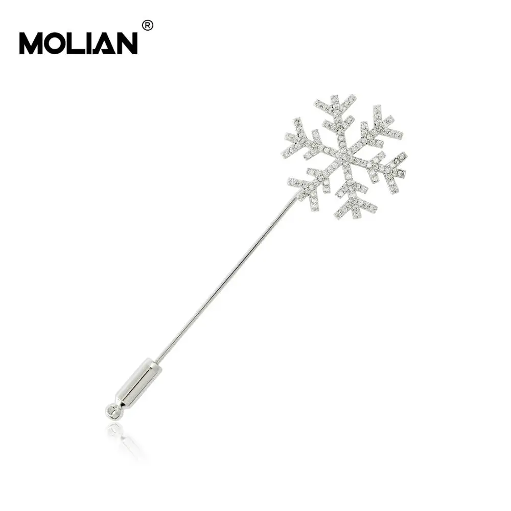 

MOLIAN Snowflake Brooch Cubic Zirconia Romantic Simple Pins Silver Copper broche Gold Party jewelry for women Banquet jewellery