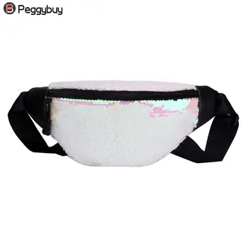 

Unisex Waist Bag Waterproof Waist Travel Belt Money Wallet Pouch Hip Bag Pack Leisure Sequins Mini Zip Bag