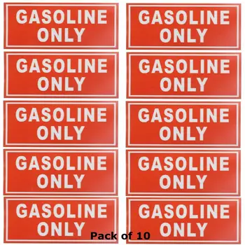 

10Pcs 62*125mm Gasoline Only Vinyl Decal Sticker Fuel Gas Door Label Weatherproof