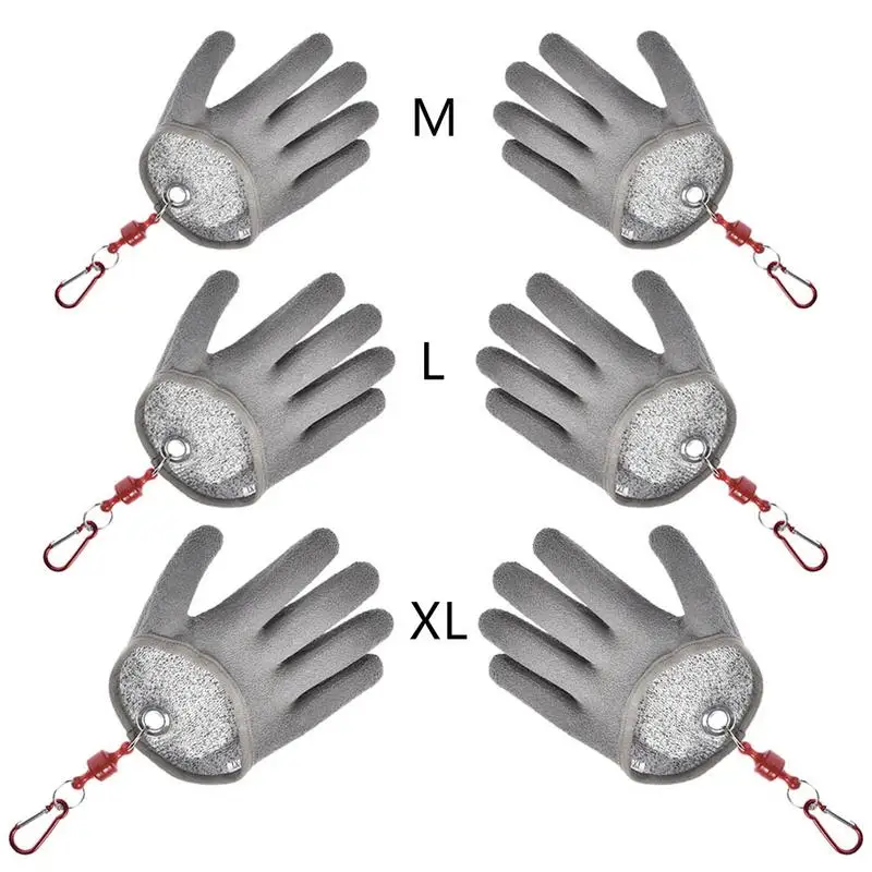 

1pc Fish Catching Gloves Anti-slip Waterproof PE Nylon Fishing Gloves Anti-cut Bite Gloves Fishing Tools