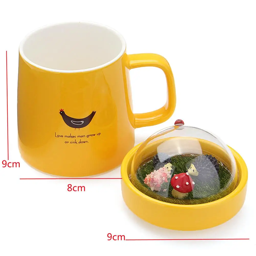 

Creative Cartoon Animals Micro Landscape Office Ceramic Cups DIY Cutting Mug Milk And Coffee Mug 400ml High-capacity Beauty Gift